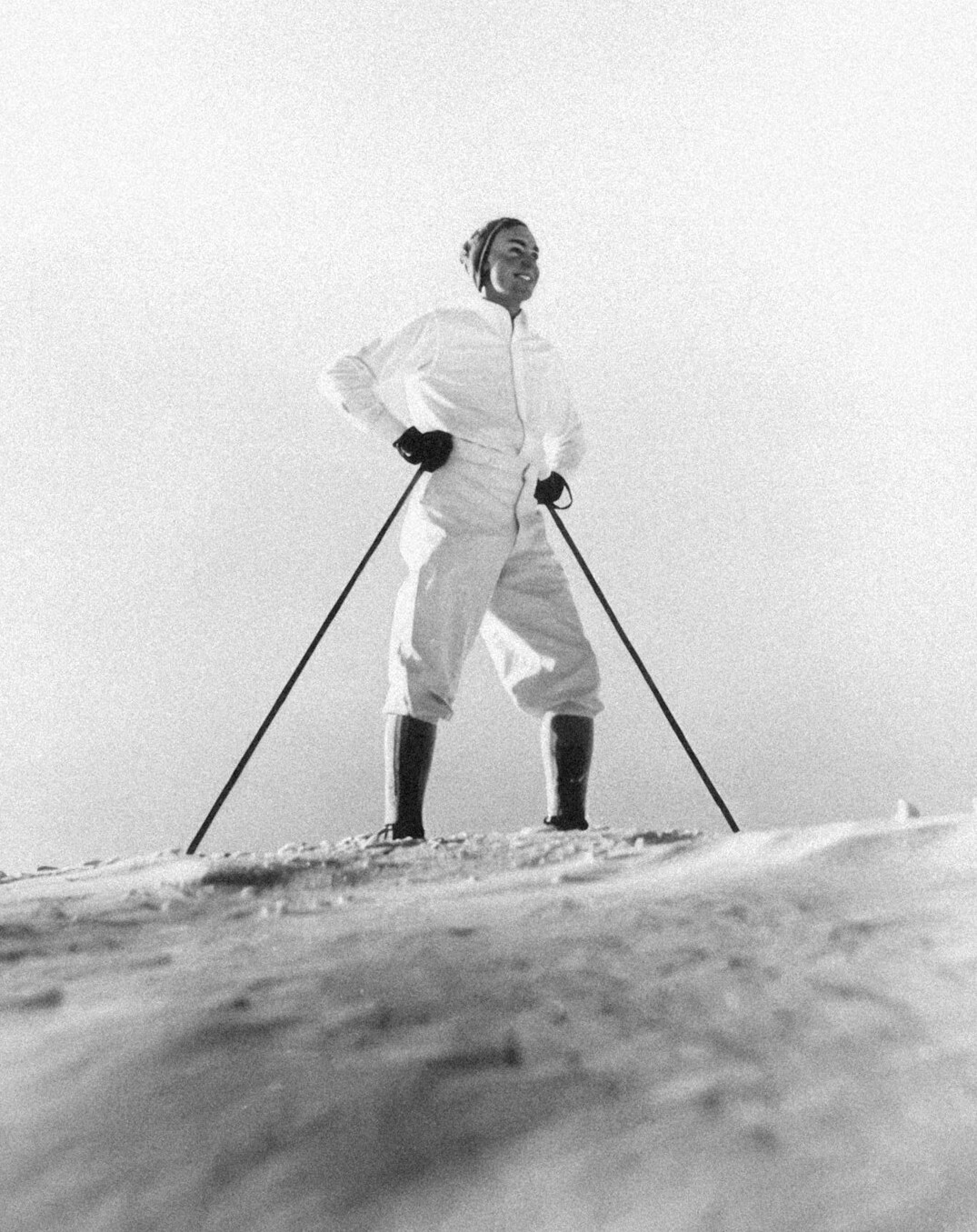 Studio portrait of a 28 year old white male professional skier in athletic wear